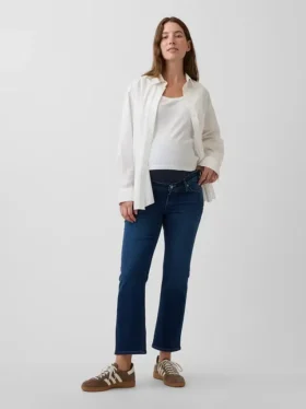 Maternity Full-Panel '90S Slim Straight Crop Jeans