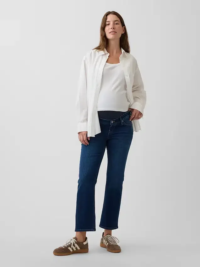 Maternity Full-Panel '90S Slim Straight Crop Jeans