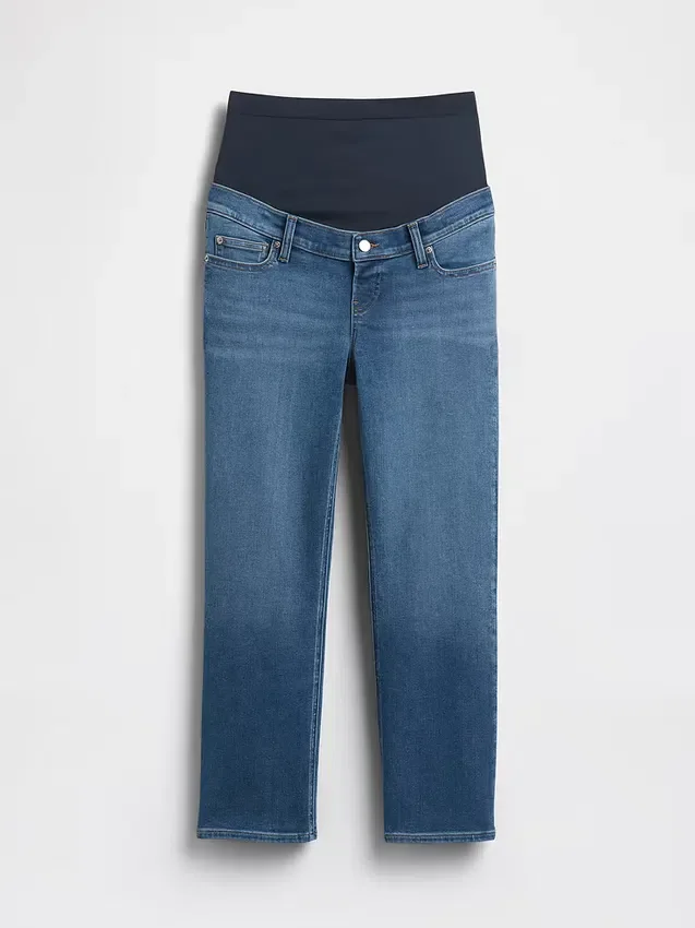 Maternity Full-Panel '90S Slim Straight Crop Jeans