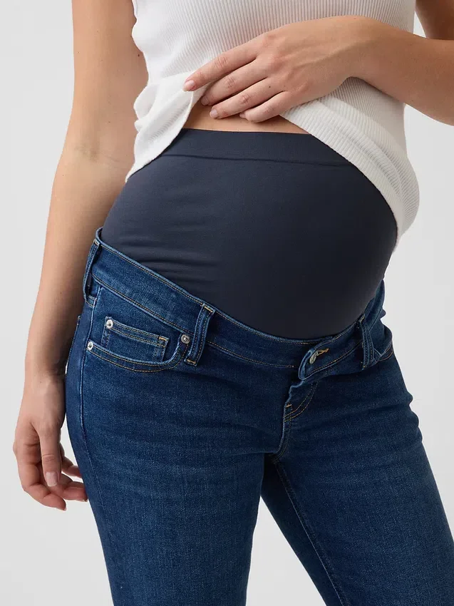 Maternity Full-Panel '90S Slim Straight Crop Jeans