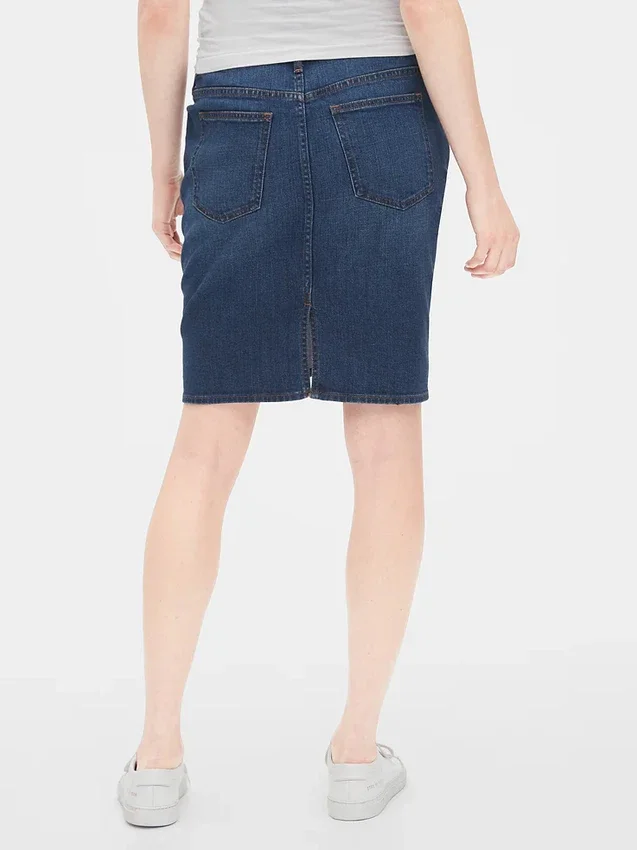 Maternity Full Panel Denim Skirt