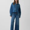 Maternity Full-Panel Stride Wide-Leg Jeans