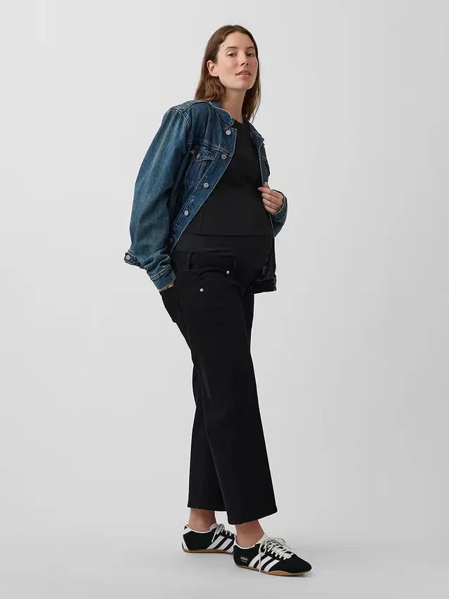 Maternity Full-Panel Stride Wide-Leg Jeans