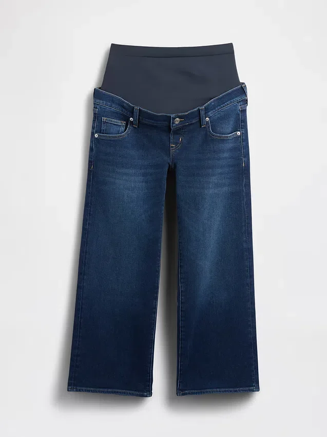 Maternity Full-Panel Stride Wide-Leg Jeans