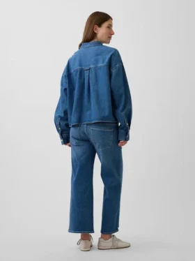 Maternity Full-Panel Stride Wide-Leg Jeans