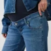 Maternity Full-Panel Stride Wide-Leg Jeans