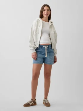 Maternity Full Panel Ultrasoft Denim Easy Shorts