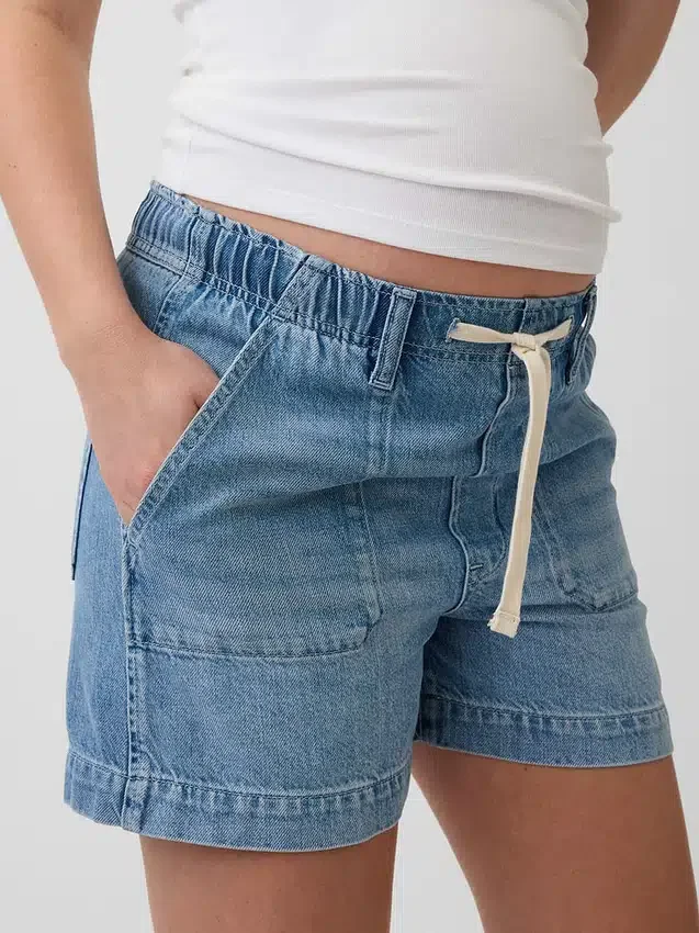 Maternity Full Panel Ultrasoft Denim Easy Shorts