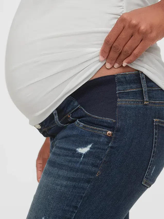 Maternity Inset Panel Skinny Ankle Jeans