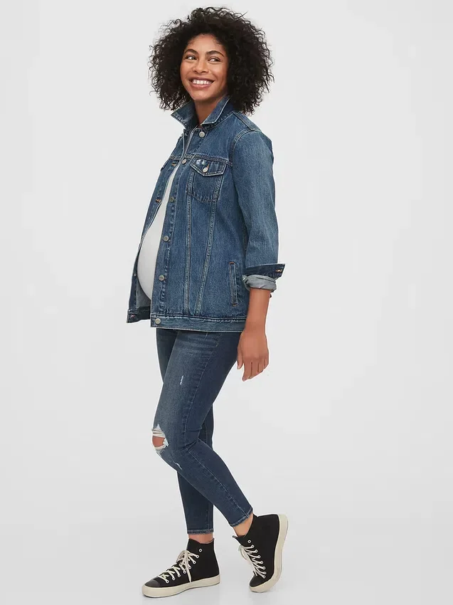 Maternity Inset Panel Skinny Ankle Jeans