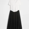 Maternity Mixed Media Drop-Waist Dress