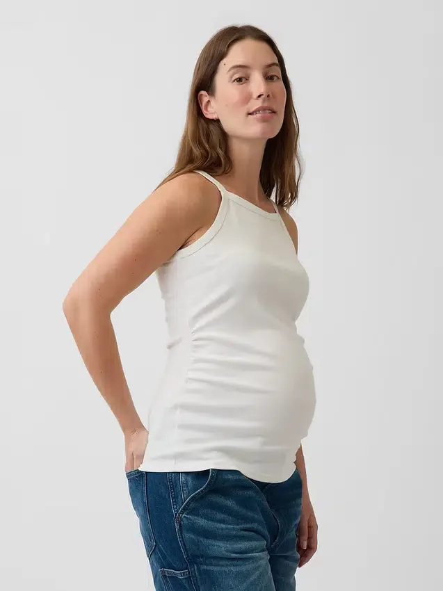 Maternity Modern Apron-Neck Tank Top