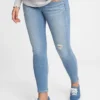 Maternity True Waistband Full Panel Destructed Skinny Ankle Jeans