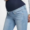 Maternity True Waistband Full Panel Destructed Skinny Ankle Jeans