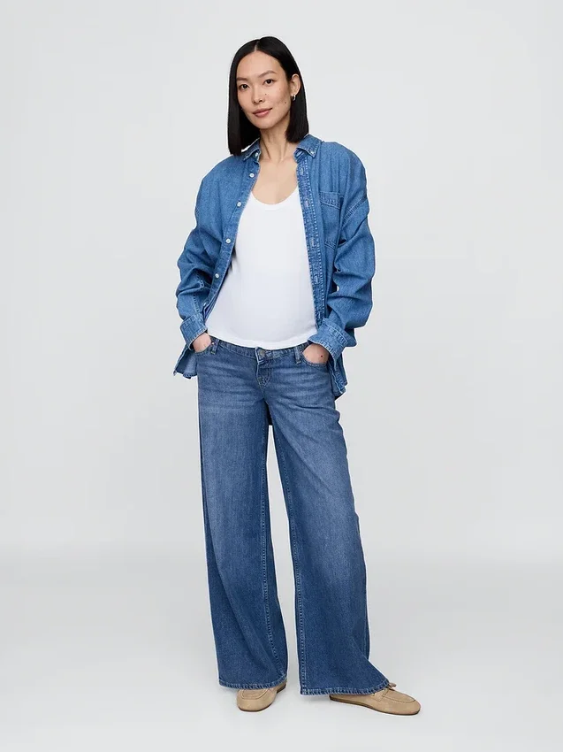 Maternity Ultrasoft Full-Panel Baggy Jeans