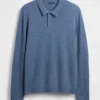Merino Wool-Blend Polo Sweater