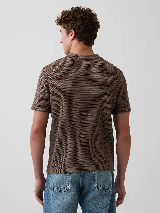 Mesh Polo Sweater