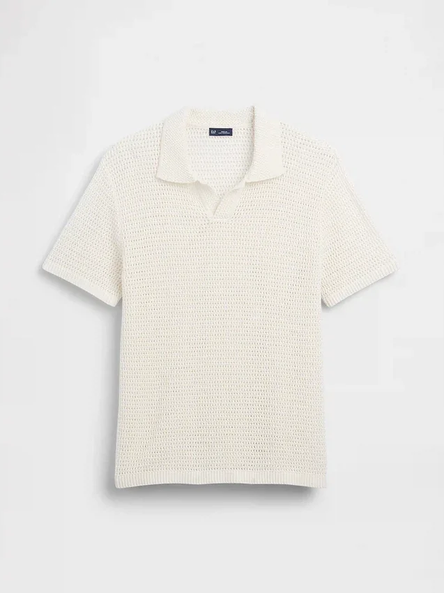 Mesh Polo Sweater