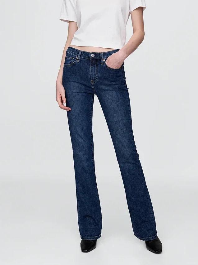 Mid Rise Baby Boot Jeans