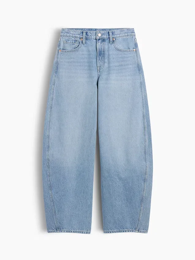 Mid Rise Baggy Taper Jeans
