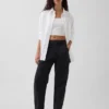 Mid Rise Barrel Utility Ankle Pants