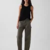 Mid Rise Barrel Utility Ankle Pants