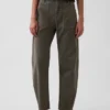 Mid Rise Barrel Utility Ankle Pants