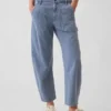 Mid Rise Barrel Utility Ankle Pants