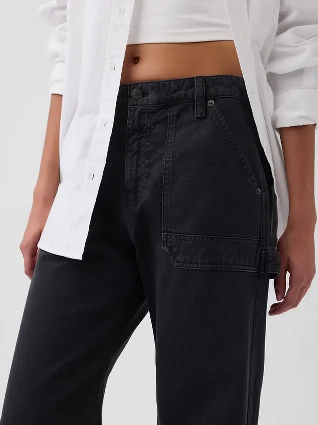 Mid Rise Barrel Utility Ankle Pants
