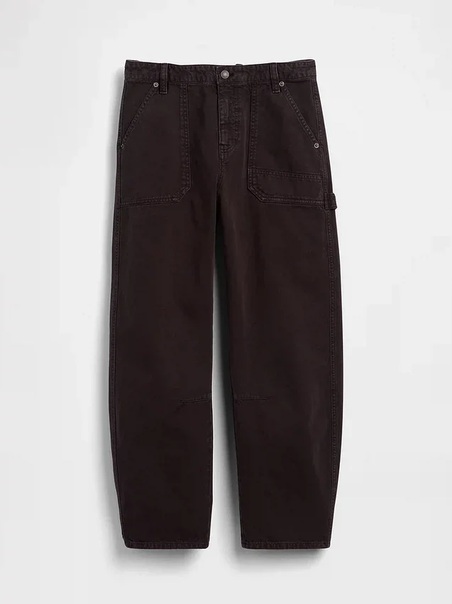 Mid Rise Barrel Utility Ankle Pants