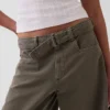 Mid Rise Belted Culotte Barrel Pants