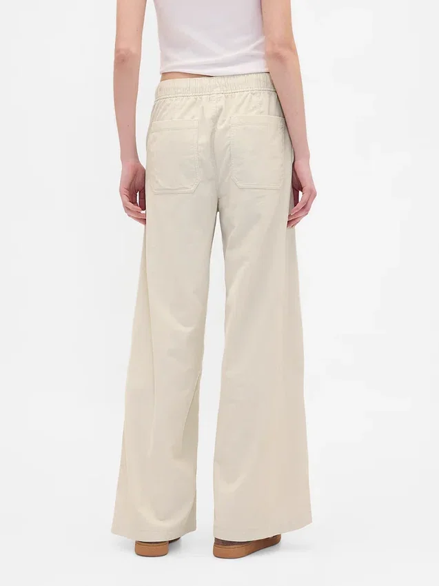 Mid Rise Corduroy Baggy Pants