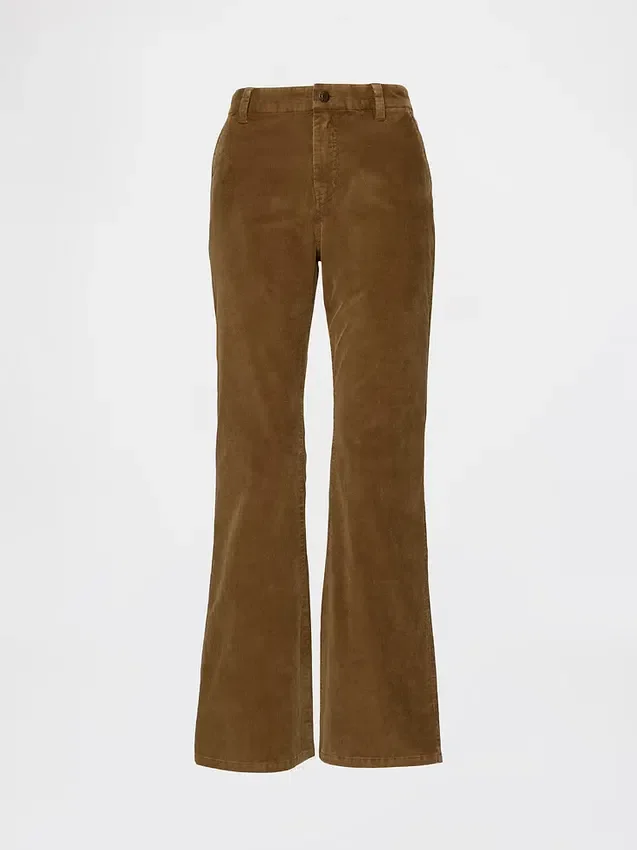 Mid Rise Corduroy Flare Pants