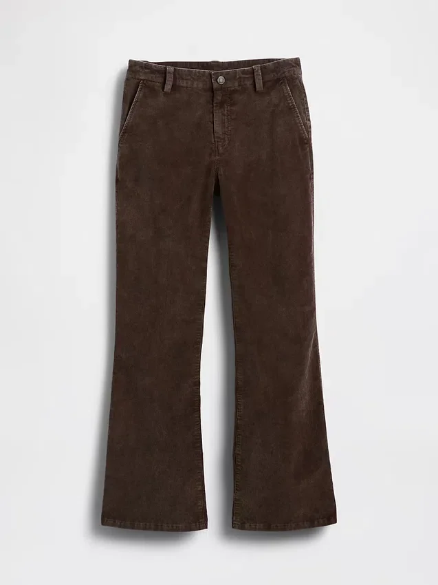 Mid Rise Corduroy Flare Pants