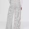 Mid Rise Denim Stripe Baggy Jeans
