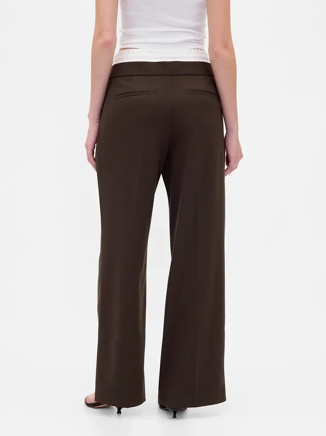 Mid Rise Double-Waist Pants