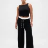 Mid Rise Double-Waist Pants