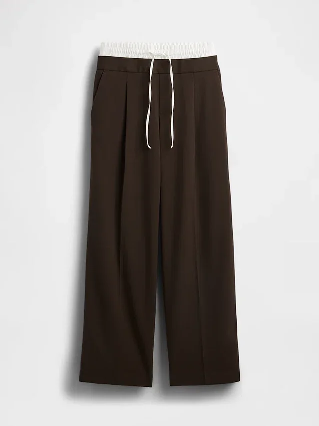 Mid Rise Double-Waist Pants