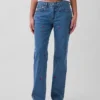 Mid Rise Embroidered Relaxed Straight Jeans