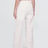 Mid Rise Eyelet Easy Wide-Leg Pants