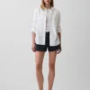 Mid Rise Khaki Shorts