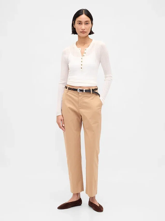 Mid Rise Khakis