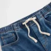 Mid Rise Knit Denim Baggy Jeans