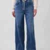 Mid Rise Knit Easy Baggy Jeans
