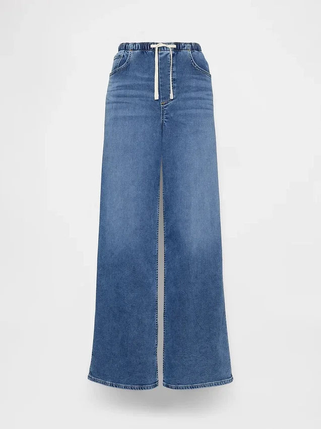 Mid Rise Knit Easy Baggy Jeans