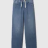 Mid Rise Knit Easy Baggy Jeans