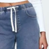 Mid Rise Knit Easy Baggy Jeans