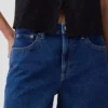Mid Rise Longline Denim Shorts