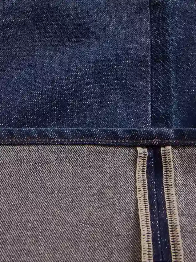 Mid Rise Metallic Cuffed Baggy Jeans