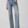 Mid Rise Micro Belt Relaxed Straight Jeans